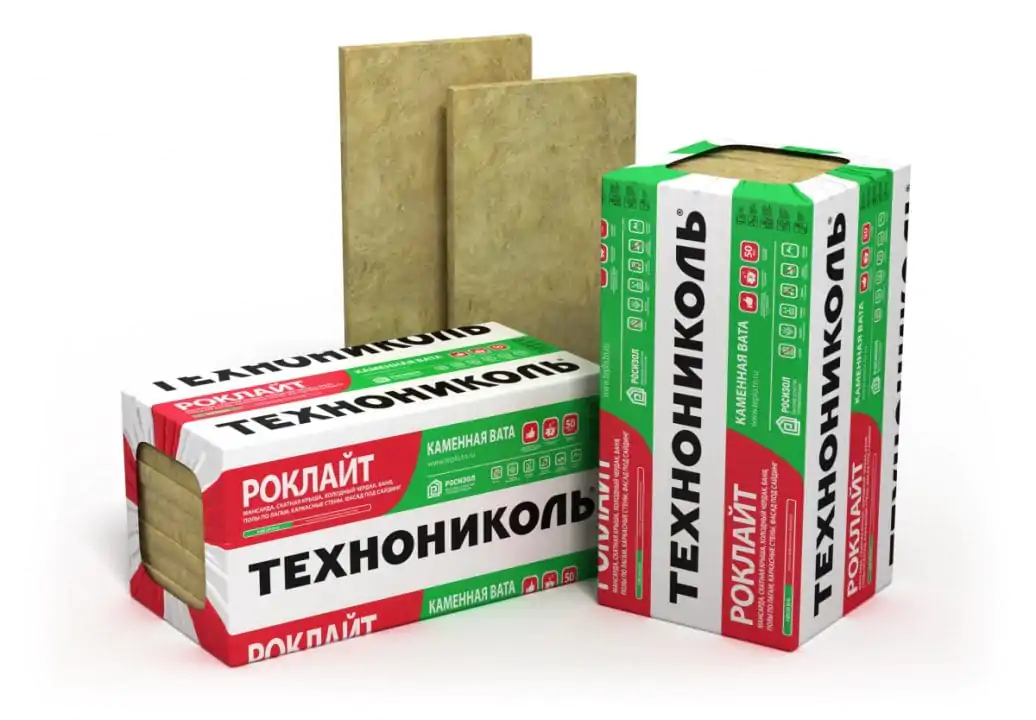 0000011479 Мінеральна вата Роклайт 50мм 30кг/м³ кількість 1м² Техноніколь - Зображення 1