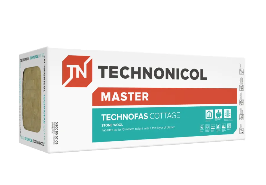 48ee1e8a0a8f50dce4f8cb9ab418e211_XL Мінеральна вата Технофас Котедж 100мм 105кг/м³ кількість 1м² Техноніколь - Зображення 1